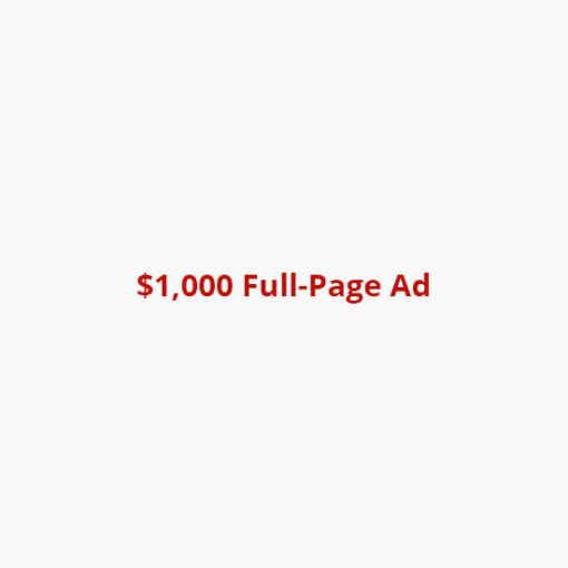 $1,000 Full-Page Ad