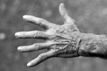 wrinkled hand